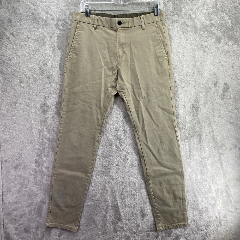Zara Man Slim Chino Pants Men's 30 Khaki Cotton Basic Collection